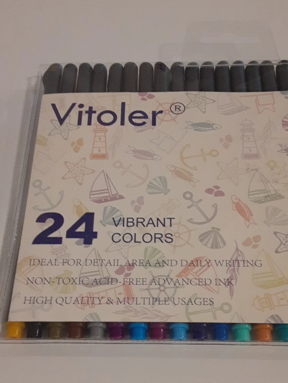 Vitoler 24-Color Fineliner Pen Set - Assorted Colors